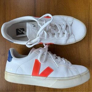Veja White and Red Sneakers Campo Size 39